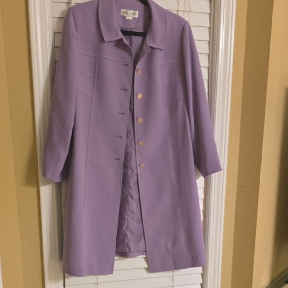 FOX LADY Elegant Purple Trench Coat with Tailored Fit - Picture 1 of 13